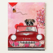 Boxerhond rijdt Auto met Hartjes Valentijn Planner (Achterkant)