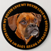 Boxerhond Ronde Button 6,0 Cm (Voorkant)