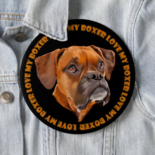 Boxerhond Ronde Button 6,0 Cm (In situ)