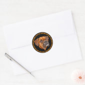 Boxerhond Ronde Sticker (Envelop)