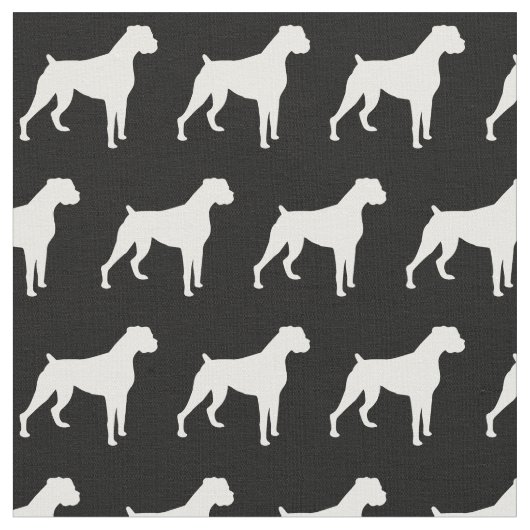 Boxerhond Silhouet Huisdier Stof (Close Up)