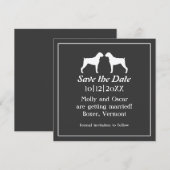 Boxerhond Silhouetten Trouwen Save the Date (Voorkant / Achterkant)