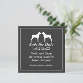 Boxerhond Silhouetten Trouwen Save the Date (Staand voorkant)