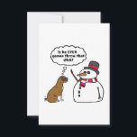 Boxerhond Sneeuwman Kerstmis Kaart<br><div class="desc">Dit Boxerhond Sneeuwman Kerstmis ontwerp is een geweldig cadeau voor een Boxerhond eigenaar. Het bevat een illustratie van een Boxer hond.</div>