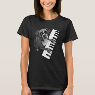Boxerhond speelt piano Pianist hondenliefhebber T-shirt