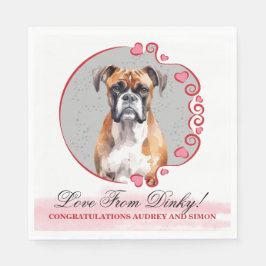 Boxerhond Trouwservetten met foto Servet