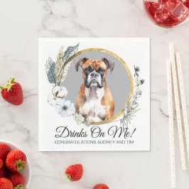 Boxerhond Trouwservetten Met Foto Van Honden Servet