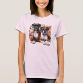 Boxerhonden Duo Tussen De Bloemen T-shirt (Voorkant)
