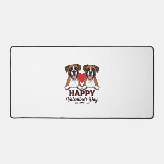 Boxerhonden Fijne Valentijnsdag Vintage Bureaumat (Voorkant)