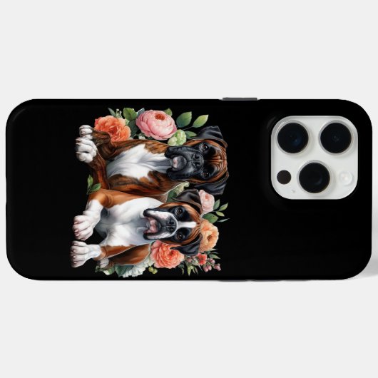 Boxerhonden Tussen De Bloemen Case-Mate iPhone Case (Achterkant (horizontaal))