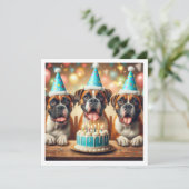 Boxerkaart, Boxerverjaardagskaart, Hondenverjaarda Kaart (Staand voorkant)