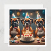 Boxerkaart, Boxerverjaardagskaart, Hondenverjaarda Kaart (Voorkant / Achterkant)