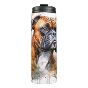 BoxerLove Waterverf Artwork - Loyal Canine Breed Thermosbeker