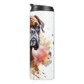 BoxerLove Waterverf Artwork - Loyal Canine Breed Thermosbeker (Geroteerd rechts)