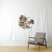 BoxerLoveArt Levendige Waterverf Schilderij van Lo Wandkleed (In Situ (horizontaal))