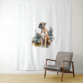 BoxerLoveArt Levendige Waterverf Schilderij van Lo Wandkleed (In situ)