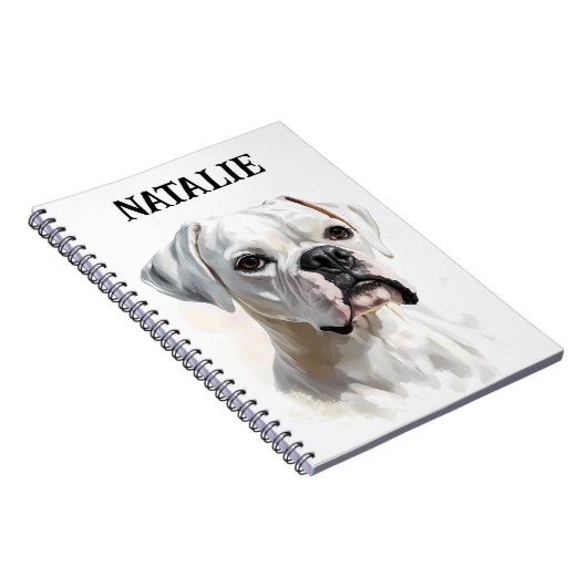 Boxerportret gepersonaliseerd notitieboek (Rechterzijde)