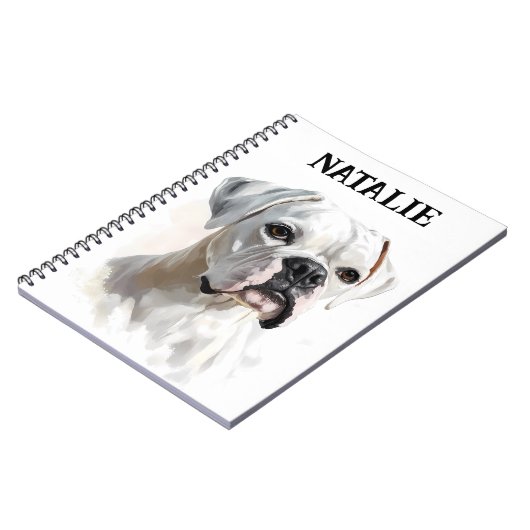 Boxerportret gepersonaliseerd notitieboek (Linkerzijde)