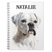 Boxerportret gepersonaliseerd notitieboek (Voorkant)