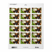 Boxerpuppy in tulpen adresetiketten etiket (Full Sheet)