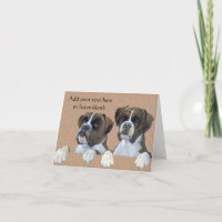 Boxers Dog Note kaart, Dank u kaarten