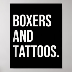 Boxers en Tattoos Duitse boxer-eigenaar Dog Inked Poster