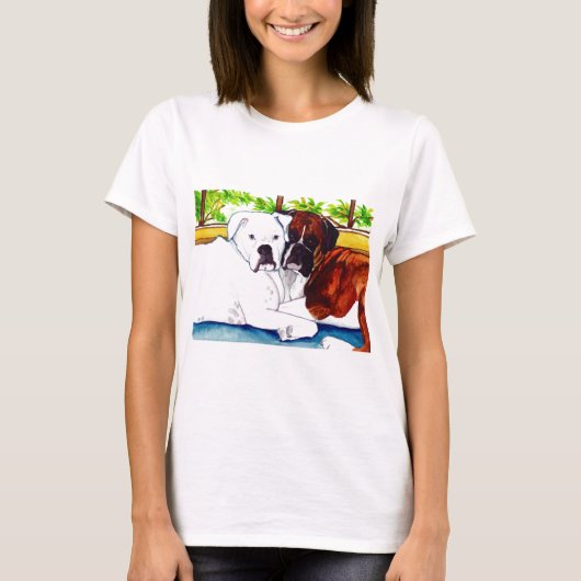 Boxers Fawn en White T-shirt (Voorkant)