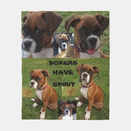 BOXERS HAVE SPIRIT COLLAGE fleeceoverpull Fleece Deken (Voorkant)