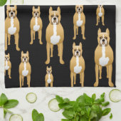 Boxers op Black. Theedoek (Gevouwen)