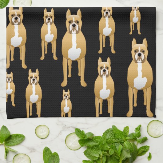 Boxers op Black. Theedoek (Gevouwen)