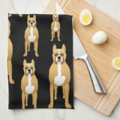 Boxers op Black. Theedoek (Quarter Fold)