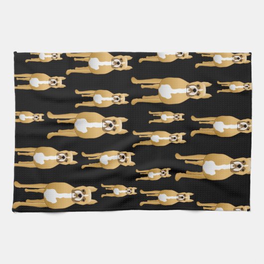 Boxers op Black. Theedoek (Horizontaal)