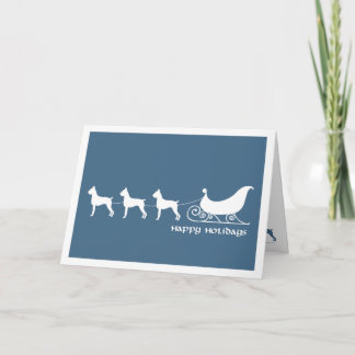 Boxers Pulling Santa's Sleigh Feestdagen Kaart