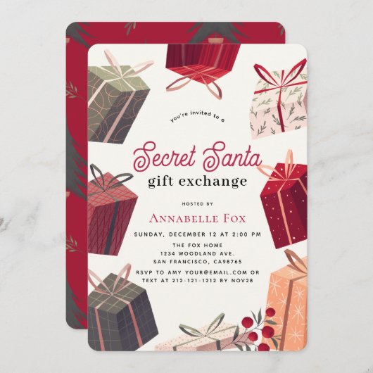 Boxes Geheime feestdag voor de uitwisseling van ca Kaart (Voorkant / Achterkant)