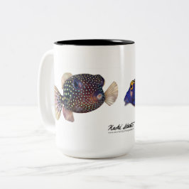 Boxfish koppel, ostracion meleagris tweekleurige koffiemok