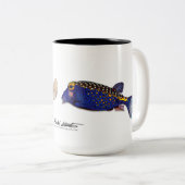 Boxfish koppel, ostracion meleagris tweekleurige koffiemok (Voorkant rechts)