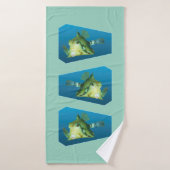 Boxfish - Ontwerp gradiënt blauwe achtergrond | Badhanddoek (Badhanddoek)