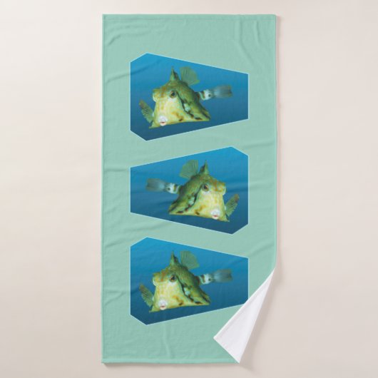 Boxfish - Ontwerp gradiënt blauwe achtergrond | Badhanddoek (Badhanddoek)
