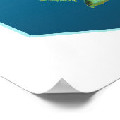 Boxfish - Ontwerp gradiënt blauwe achtergrond | Poster (Hoek)