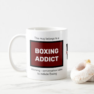 Boxing Addict Voeg Jouw naam Monogram Initiaal toe Koffiemok