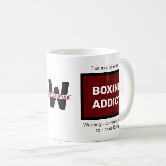 Boxing Addict Voeg Jouw naam Monogram Initiaal toe Koffiemok (Voorkant rechts)