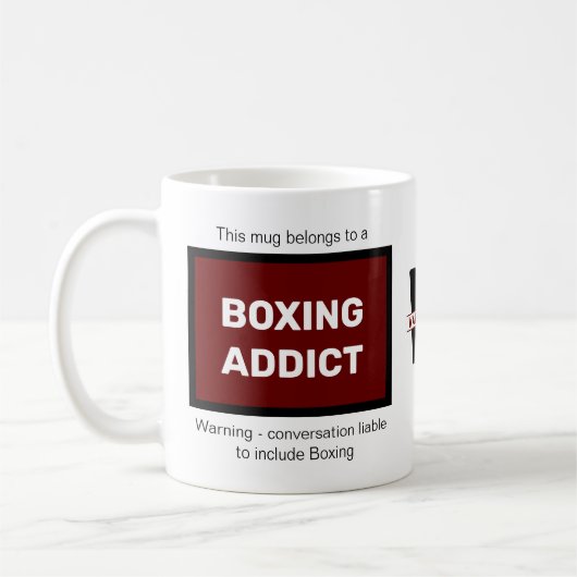 Boxing Addict Voeg Jouw naam Monogram Initiaal toe Koffiemok (Links)