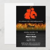 Boxing Adult Birthday Party Invitation Kaart (Voorkant / Achterkant)