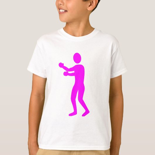 Boxing Afbeelding - Magenta T-shirt (Voorkant)