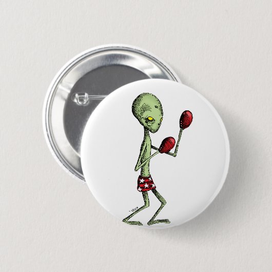 Boxing Alien Ronde Button 5,7 Cm (Voorkant /achterkant)