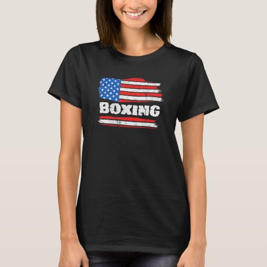 Boxing American Flag Patriotic Boxer Coach Fighter T-shirt (Voorkant)