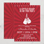 Boxing Baby Shower Kaart (Voorkant / Achterkant)