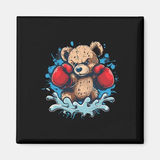 Boxing Bear Lover Boxing Gloves Kickboxing Funny B Magneet (Voorkant)