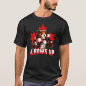Boxing Beaver - Elbows Up! Grappig Canadees T-shirt (Voorkant)
