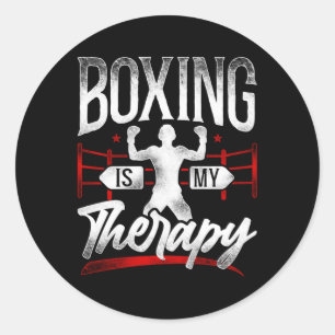 Boxing Boxing is mijn therapie Ronde Sticker